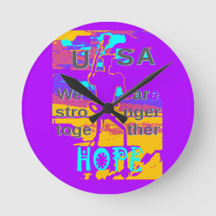 Reloj Redondo Mediano Esperanza fresca de los E.E.U.U. Hillary de la