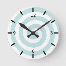 Reloj Redondo Mediano Espiral concéntrica en azul verdoso y blanco