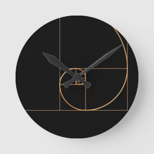 Reloj Redondo Mediano Espiral de oro del oro