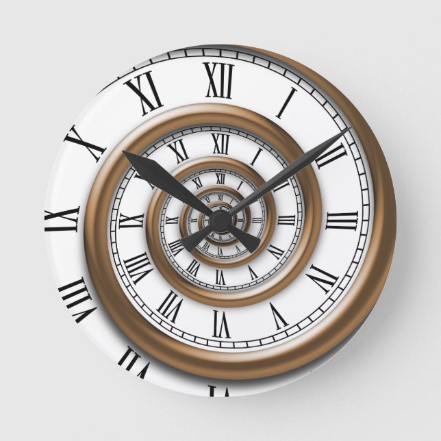 Reloj Redondo Mediano Espiral marrón  (Anverso)