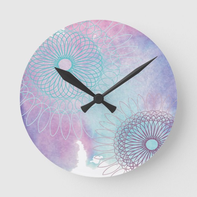 Reloj Redondo Mediano Espirales (Anverso)