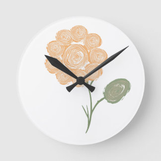 Reloj Redondo Mediano Espirales de Energía Floreciendo