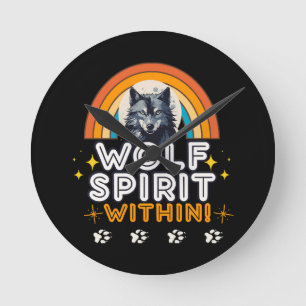 Reloj Redondo Mediano Espíritu de lobo dentro