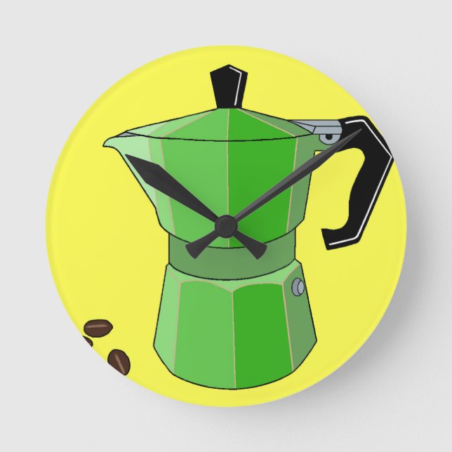 Reloj Redondo Mediano Espresso verde arcoiris (Anverso)