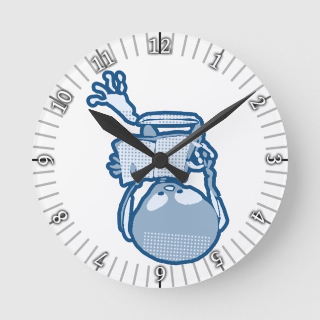 Reloj Redondo Mediano Esqueleto literario de Abigail con libro (Anverso)