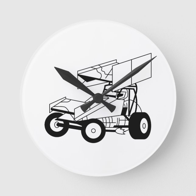 Reloj Redondo Mediano Esquema del coche de impresión (Anverso)