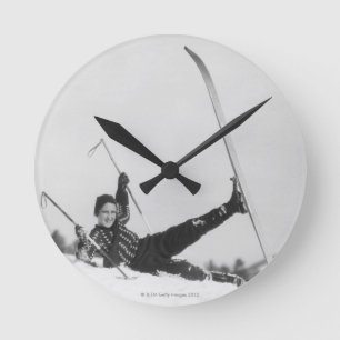 Reloj Redondo Mediano Esquiador 2 de la mujer