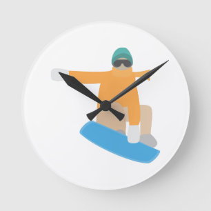 Reloj Redondo Mediano Esquiador de nieve