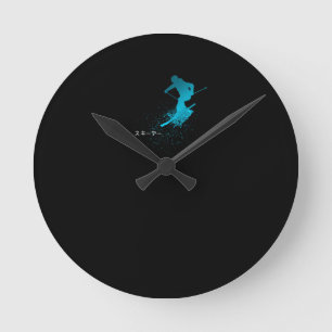 Reloj Redondo Mediano Esquiador, esquí, japonés