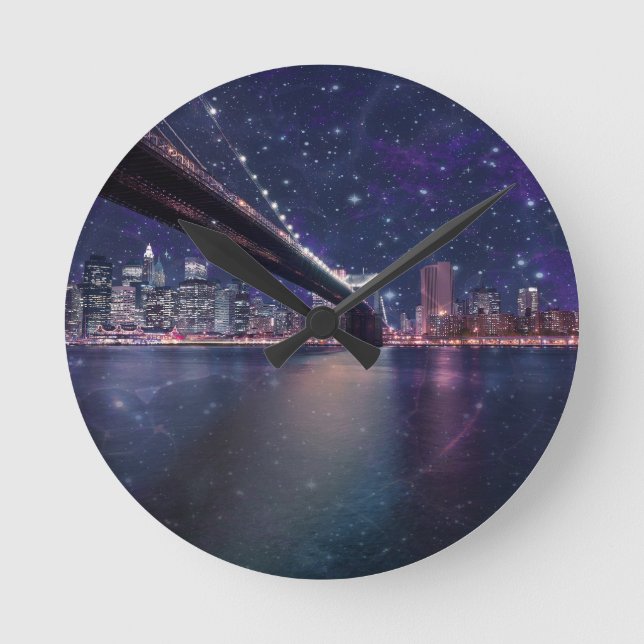 Reloj Redondo Mediano Esquina espacial Manhattan (Anverso)