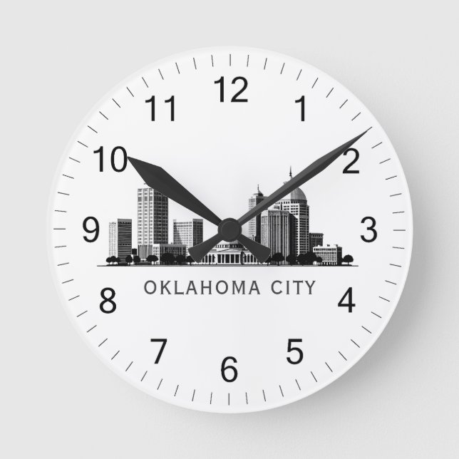 Reloj Redondo Mediano Esquina estilizada de la ciudad moderna de Oklahom (Anverso)