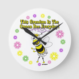 Reloj Redondo Mediano Esta Abuela Es La Abeja Reina Todos Los Días Anill