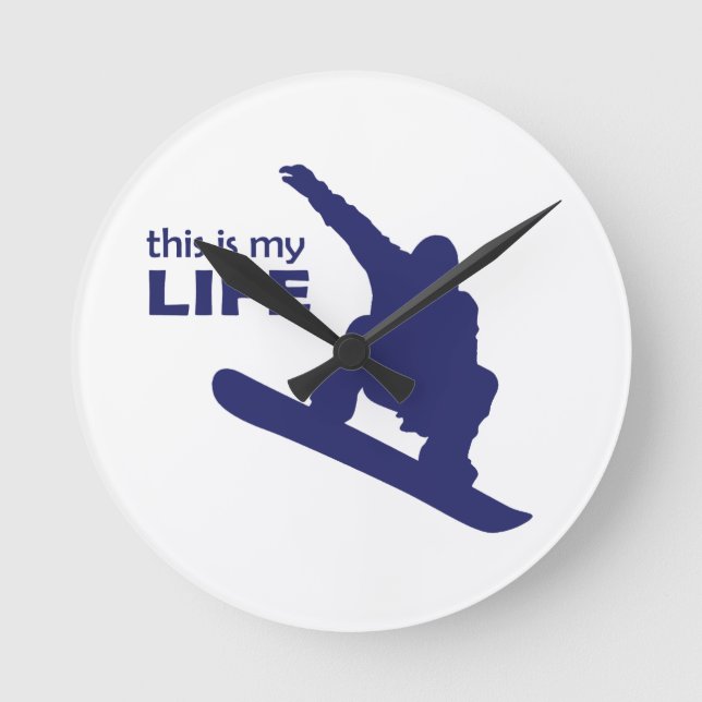 Reloj Redondo Mediano Esta Es Mi Vida (Esquí de nieve) (Anverso)