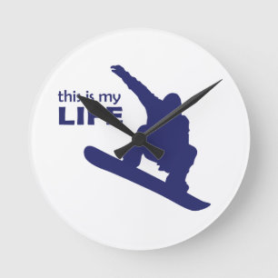 Reloj Redondo Mediano Esta Es Mi Vida (Esquí de nieve)