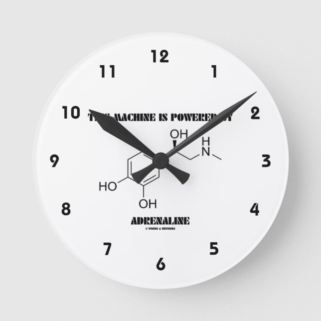 Reloj Redondo Mediano Esta Máquina Está Alimentada Por Adrenalina (Moléc (Anverso)