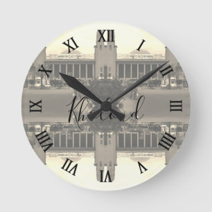 Reloj Redondo Mediano Estación de ferrocarril central de Bagdad Irak vin