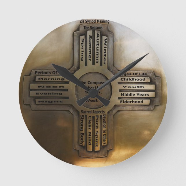 Reloj Redondo Mediano Estado Zia de New México (Anverso)