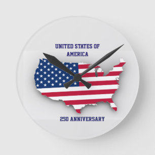 Reloj Redondo Mediano Estados Unidos de América 250 Aniversario