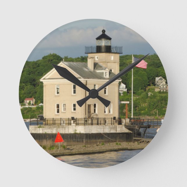 Reloj Redondo Mediano Estados Unidos, Nueva York, Kingston, río Hudson.  (Anverso)