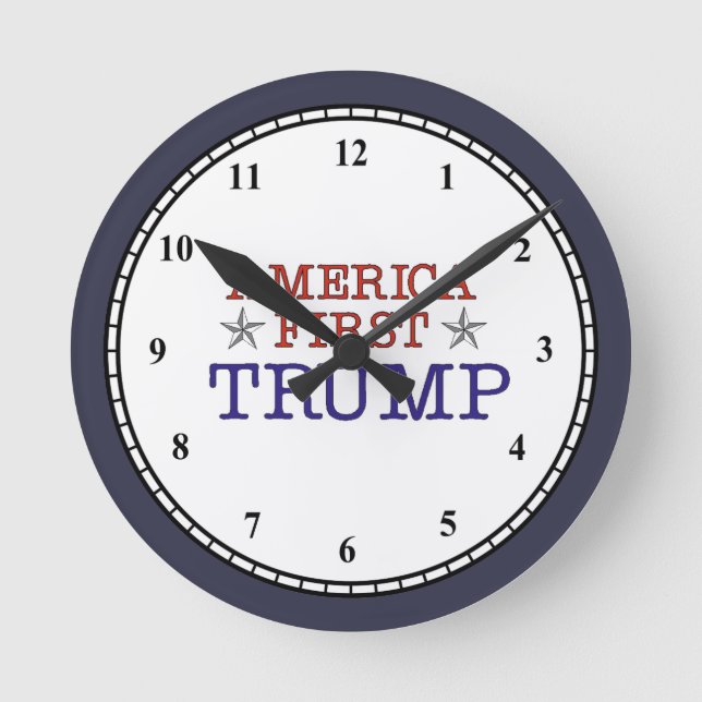 Reloj Redondo Mediano Estados Unidos primero Trump (Anverso)