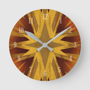 Reloj Redondo Mediano Estallido amarillo vintage