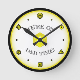 Reloj Redondo Mediano Estamos en D&D Time - AMARILLO
