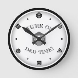 Reloj Redondo Mediano Estamos en D&D Time - GRAY