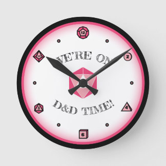 Reloj Redondo Mediano Estamos en D&D Time - PINK