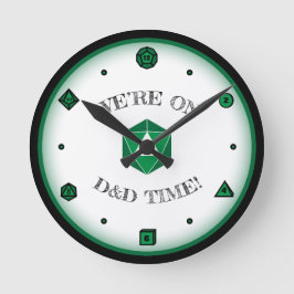 Reloj Redondo Mediano Estamos en D&D Time - VERDE