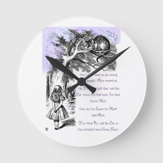 Reloj Redondo Mediano Estamos todos locos aquí (Anverso)