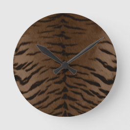 Reloj Redondo Mediano Estampa de piel de tigre de la tierra