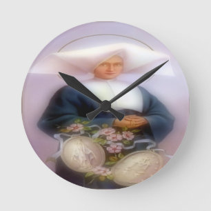Reloj Redondo Mediano Estampa de Santa Catalina Labouré