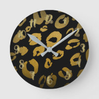 Estampado Animal Guepardo Leopardo Negro y Dorado