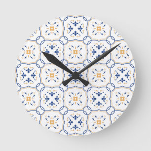 Reloj Redondo Mediano Estampado de flores