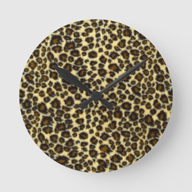 Reloj Redondo Mediano Estampado de leopardo (Anverso)