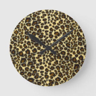 Reloj Redondo Mediano Estampado de leopardo