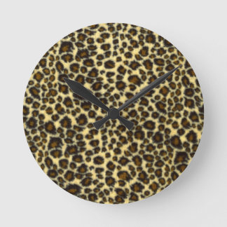 Reloj Redondo Mediano Estampado de leopardo
