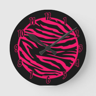 Reloj Redondo Mediano Estampado de zebra conocido personalizado del