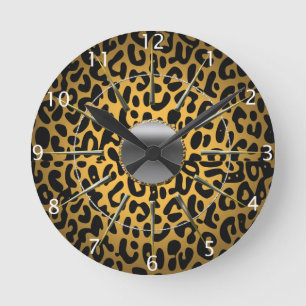 Reloj Redondo Mediano Estampado leopardo