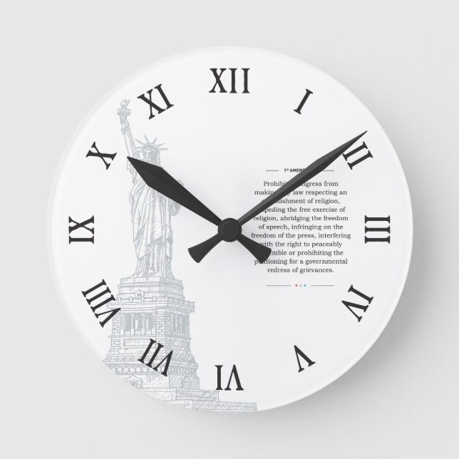 Reloj Redondo Mediano Estatua de la Libertad de Estados Unidos 1ª enmien (Anverso)