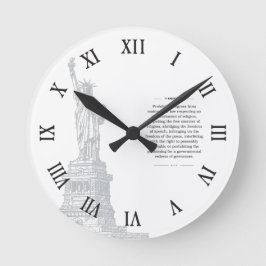 Reloj Redondo Mediano Estatua de la Libertad USA Enmienda 1 Discursos Li
