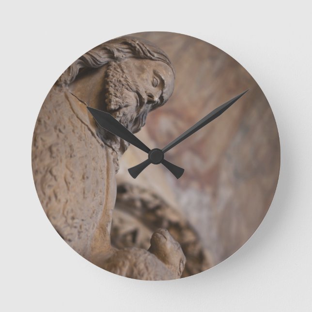 Reloj Redondo Mediano Estatua de San Juan Bautista (Anverso)