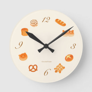 Reloj Redondo Mediano Estética Japonesa Kawaii Panadería Acogedora Panes