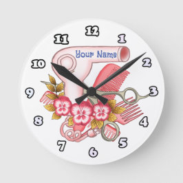 Reloj Redondo Mediano Esteticista de Pensamiento Rosa