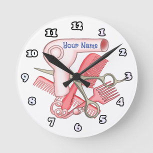 Reloj Redondo Mediano Esteticista Rosa