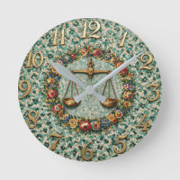 Estilo antiguo mosaico floral Zodíaco Libra