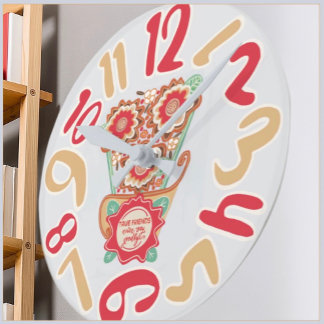 Reloj Redondo Mediano Estilo de Diseño Floral Único