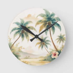 Reloj Redondo Mediano Estilo de época Hawai Viajes Honolulu