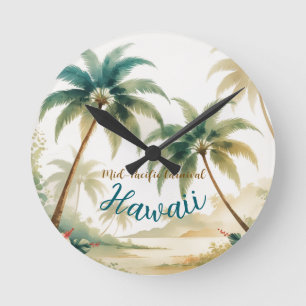 Reloj Redondo Mediano Estilo de época Hawai Viajes Honolulu