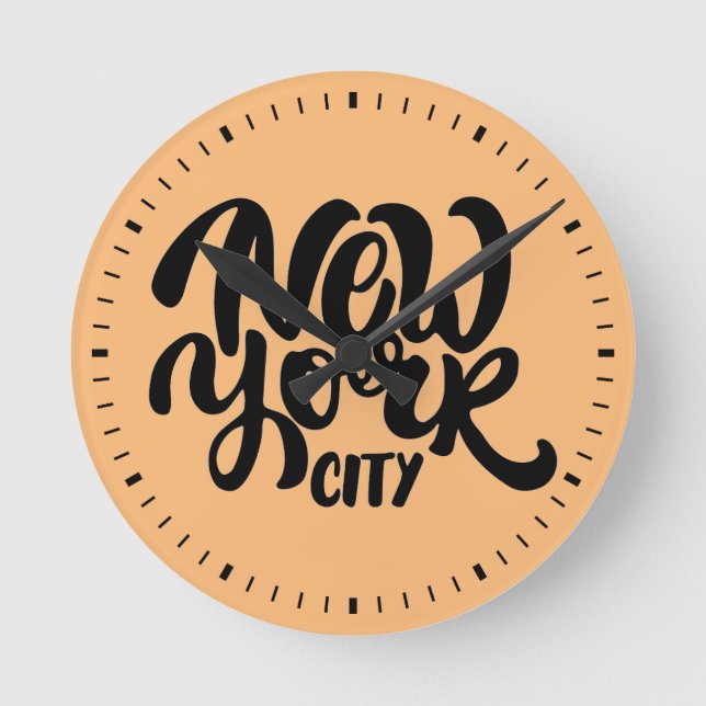 Reloj Redondo Mediano Estilo de la ciudad de Nueva York (Anverso)